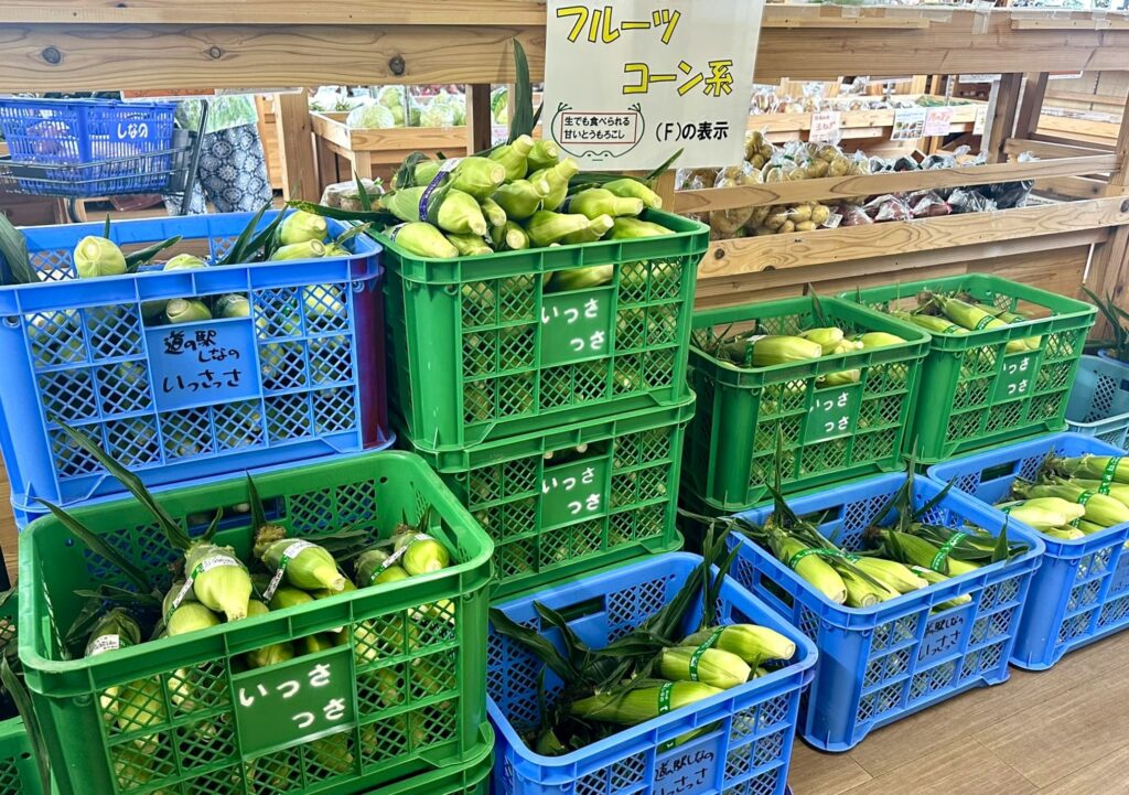 地場産品直売所いっさっさのトウモロコシ